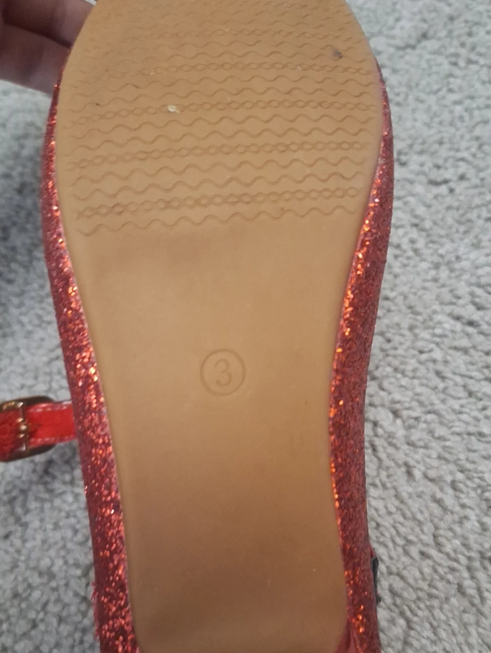 Girls Metallic Red Glitter Mary Jane Shoes with Bow